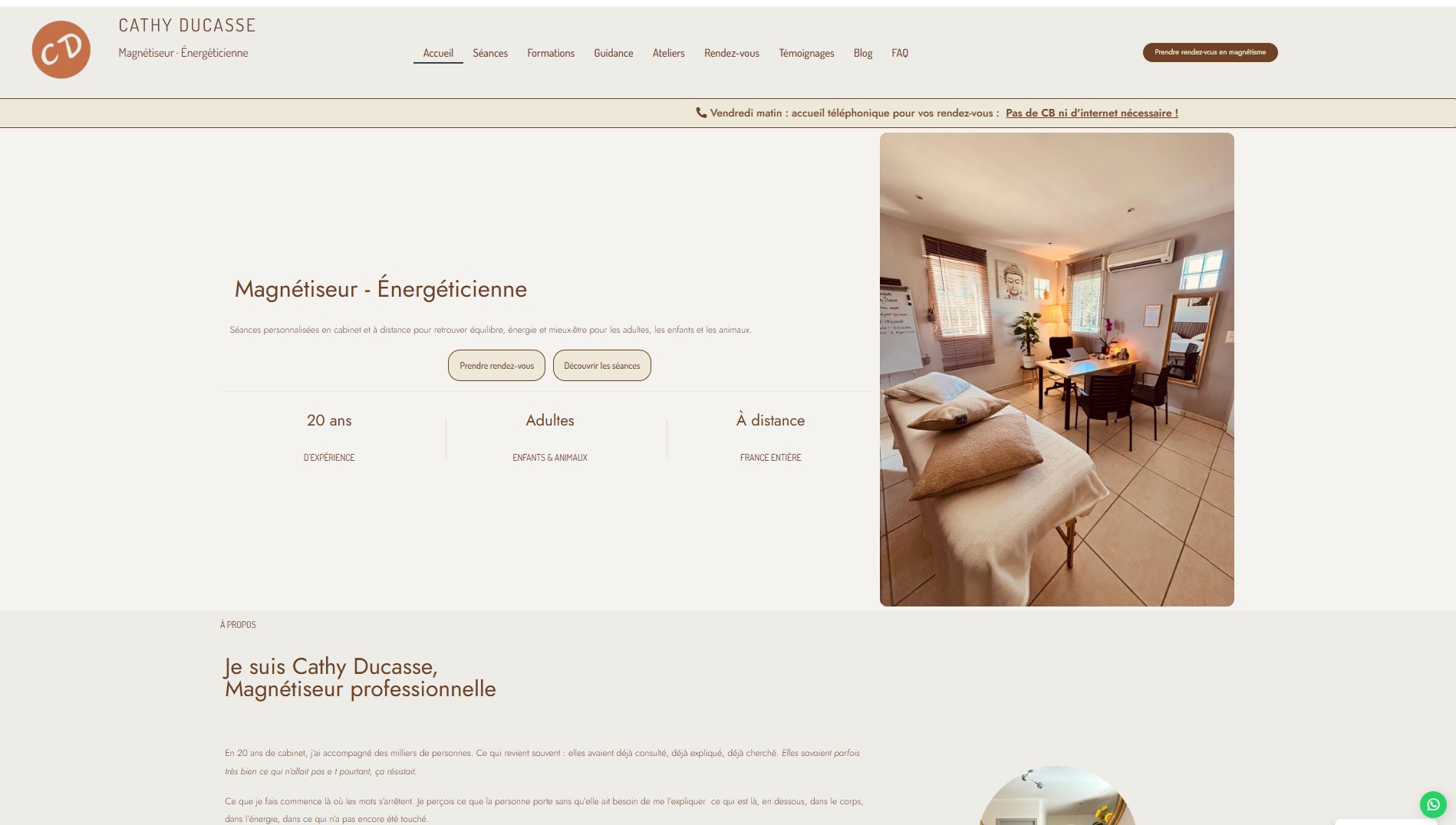 Capture du site Cathy Ducasse Magnétiseur