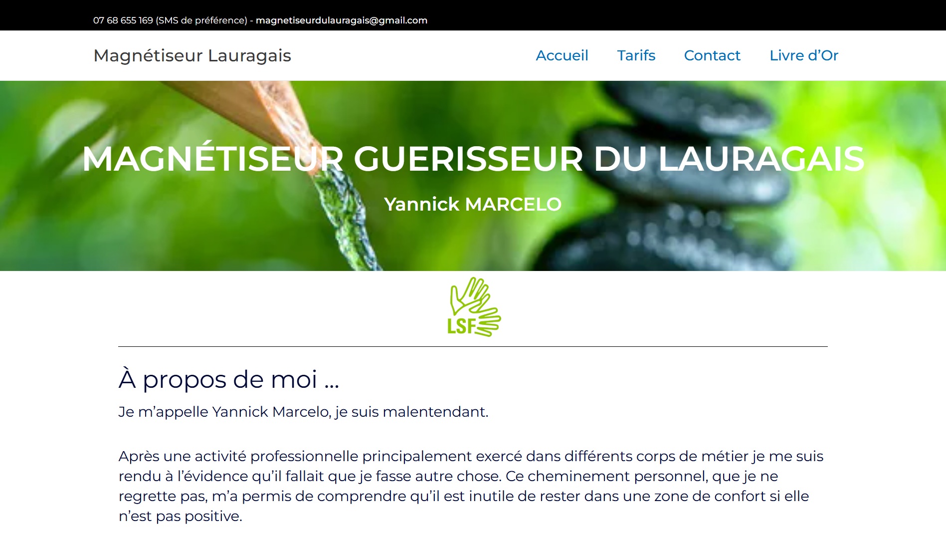 Capture du site Magnétiseur Lauragais